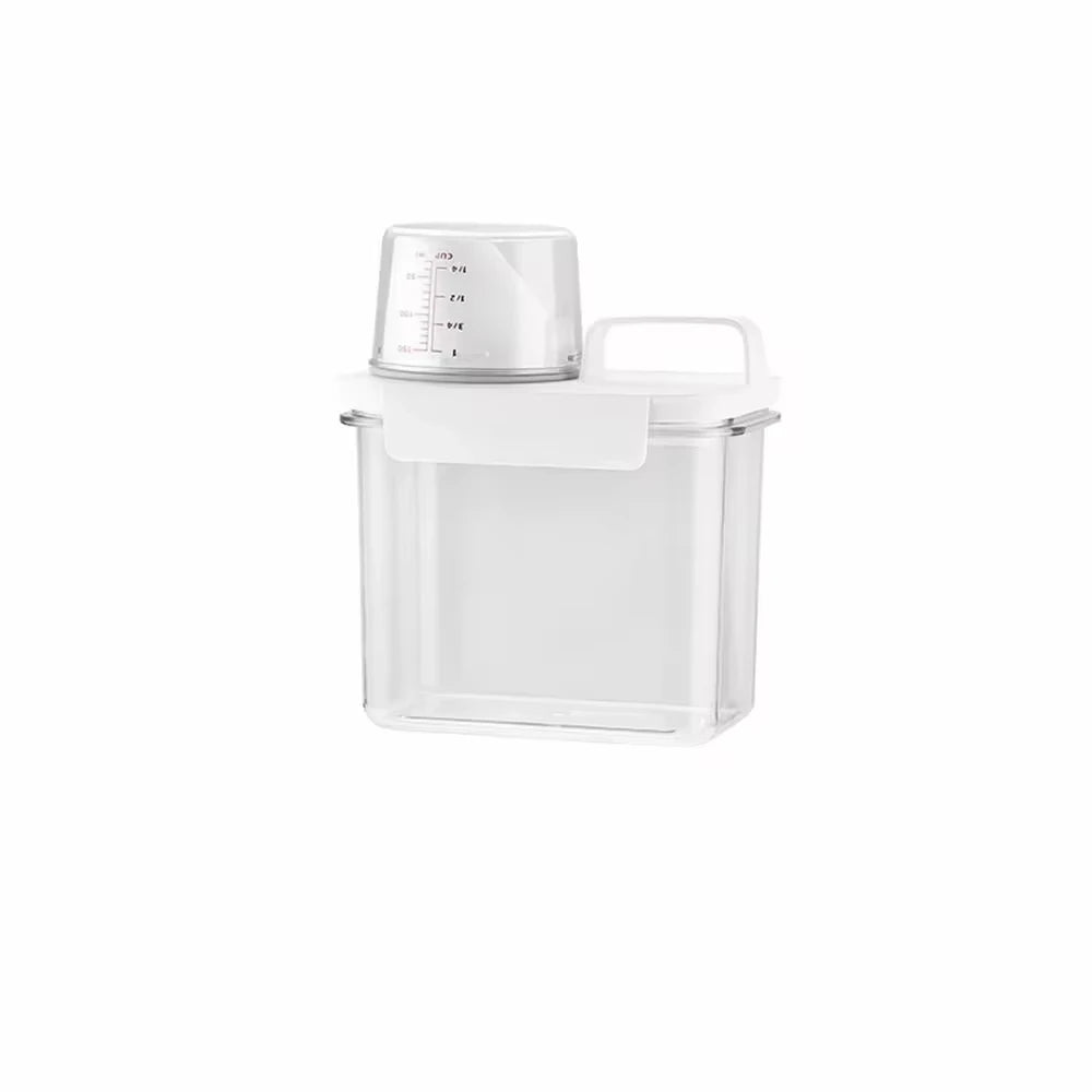 Airtight Laundry Detergent Dispenser, Powder Storage Box, Transparent Washing Powder Liquid Container with Lids, Jar