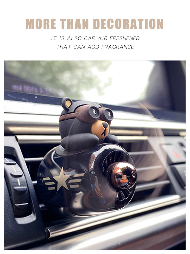 Inodore bricolage parfum ornement avion pilote ours voiture désodorisant décoration accessoires arôme évent clip parfumé diffuseur hommes