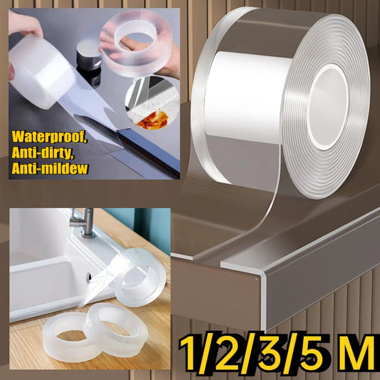 1/2/3/5M Nano Adhesive Tape, Reusable Traceless Transparent Double-Sided Tape, Waterproof Washable Adhesive for Home