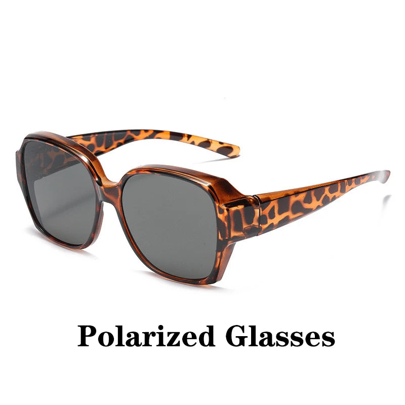 Lunettes de soleil polarisées rondes à la mode, couverture sur myopie, lunettes de Prescription portables pour hommes et femmes, Vintage, pour la pêche et la conduite