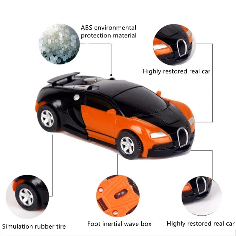 Robot à déformation automatique des collisions en un clic, cadeau pour garçon, voiture jouet double forme, modèle interactif pour père et fils