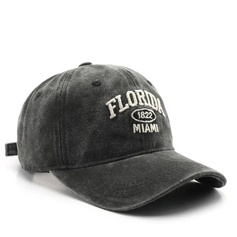 Casquette de baseball lettre brodée — hommes, femmes, mode, vintage, solide, sports plein air, snapback (v2)