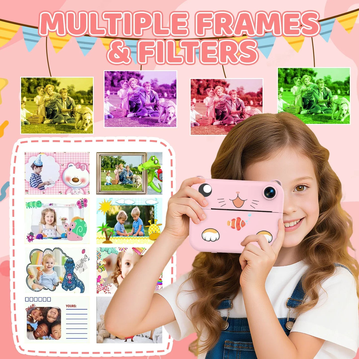 Cámara digital para niños, impresión instantánea, grabadora de vídeo HD, mini impresora térmica, los mejores regalos de fiesta de cumpleaños, 1080p