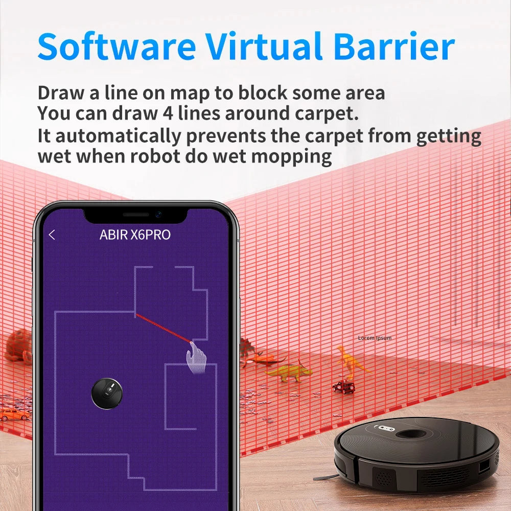 (Promo code: EU6006) ABIR X6PRO Robot Vacuum Cleaner with Intelligent Eye System, Suction