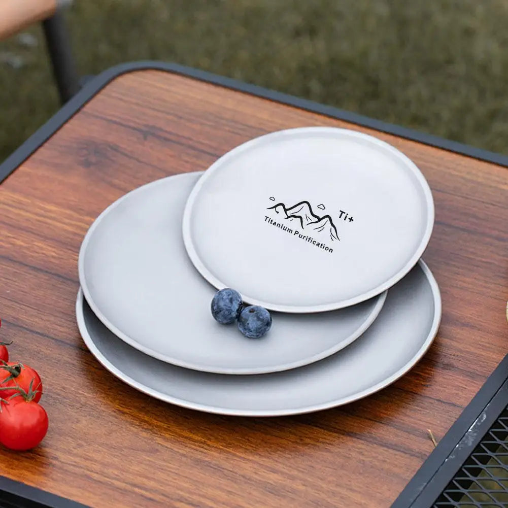 Camping Plaque de camping ultra légère en titane |   Vaisselle de salle à manger extérieure empilable |   Pour sac à dos randonnée pique-nique barbecue