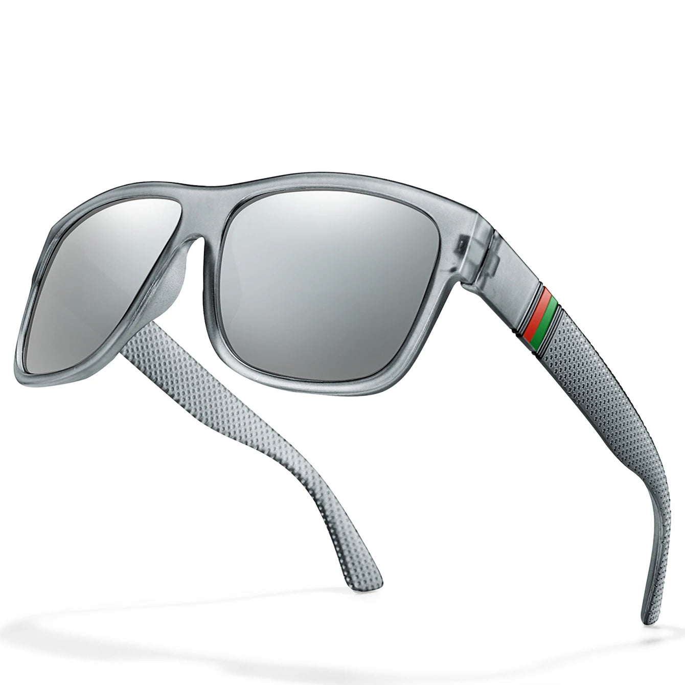 Men's Classic Square Polarized Sunglasses for Fishing, Outdoor Driving, Cycling, Running, Vintage, Large Frame, UV400