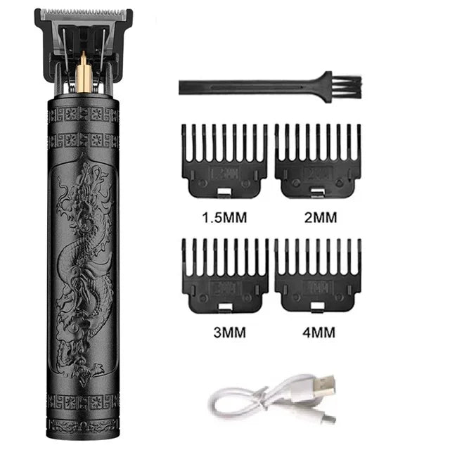 Tondeuse à cheveux électrique vintage pour homme — tondeuse barbe rechargeable, kit nez, cadeau