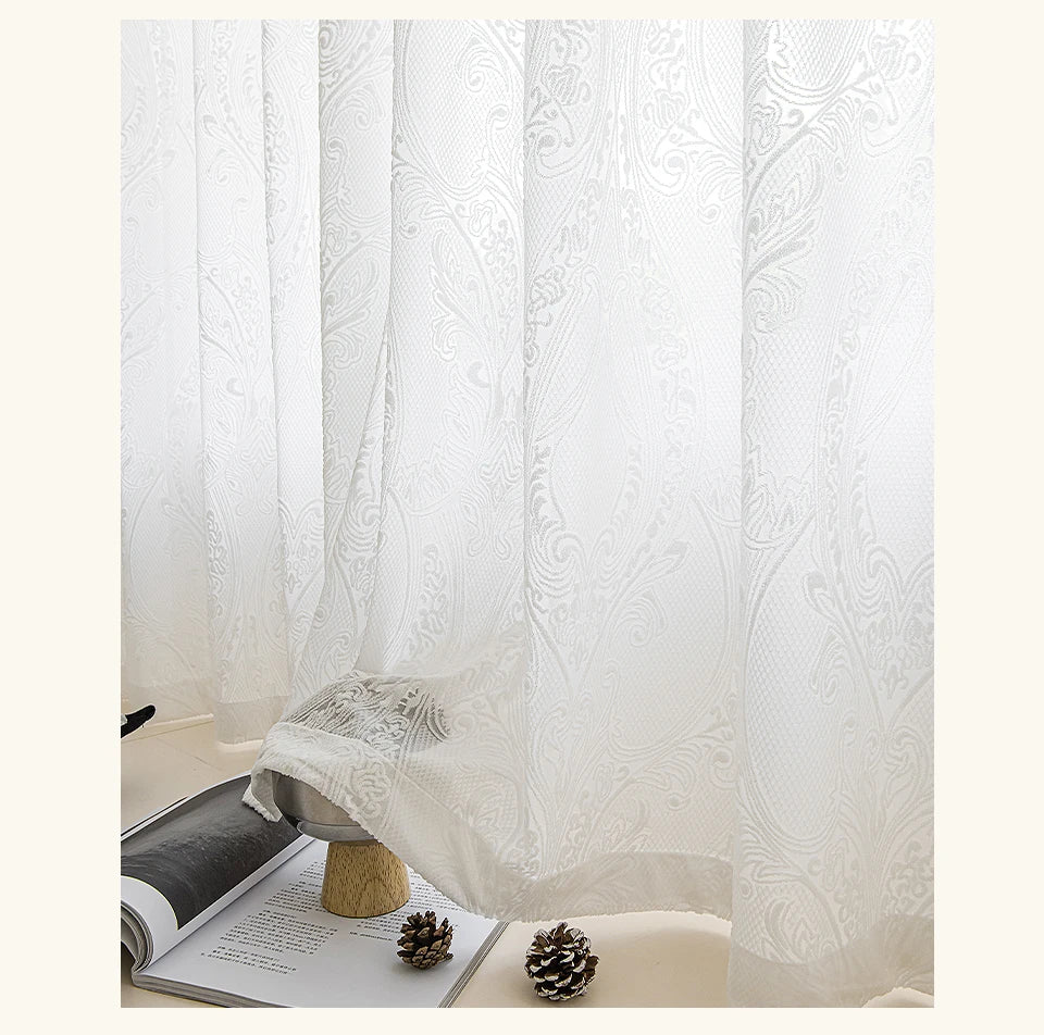 Rideau semi-transparent solide pour salon — porte de balcon, tulle, mariage, personnalisé