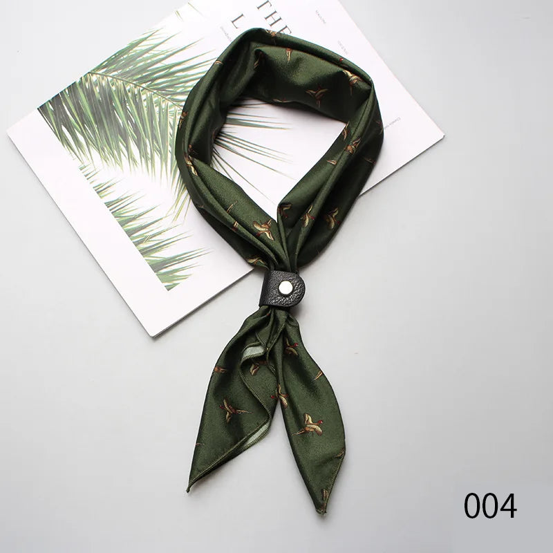 Pañuelo de seda cuadrado pequeño de 60 x 60 cm para hombres, mujeres, niños, niñas, accesorio de lujo, corbata Ascot
