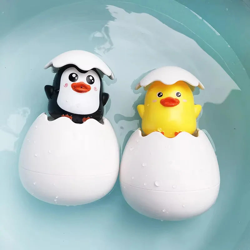 Juguete de baño para bebé, pato bonito, pingüino, huevo, rociador de agua, baño, ducha, juguetes de agua para nadar, regalo para niños