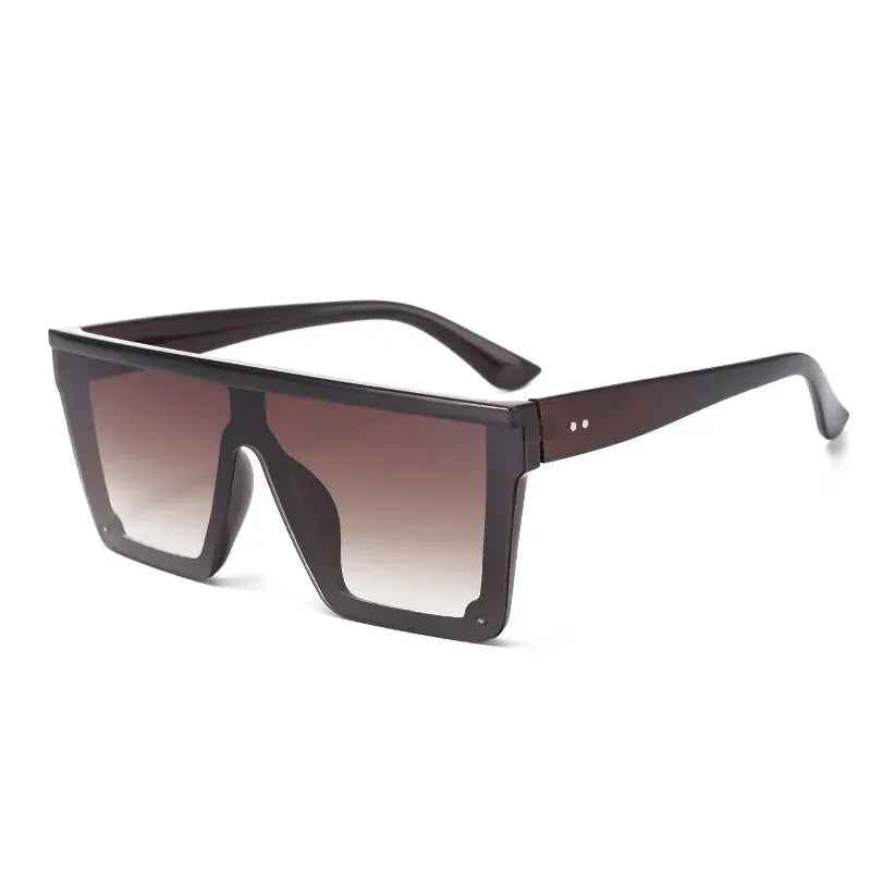 Nouvelles lunettes de soleil une pièce à grande monture, lunettes de soleil à monture carrée à la mode européenne et américaine pour femmes, lunettes colorées