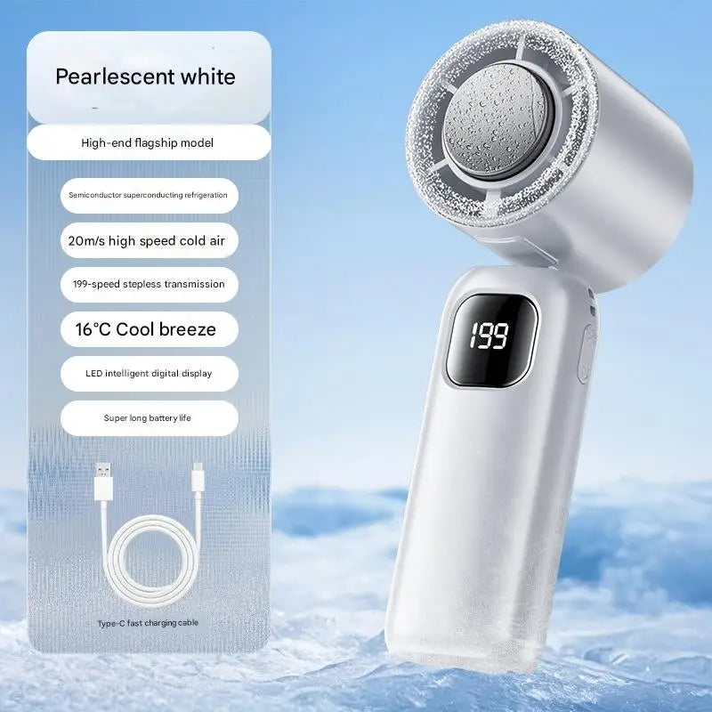 Ventilateur électrique rafraîchissant d'été, ventilateur turbo portable rechargeable, climatiseur double usage portable et de bureau pour le camping