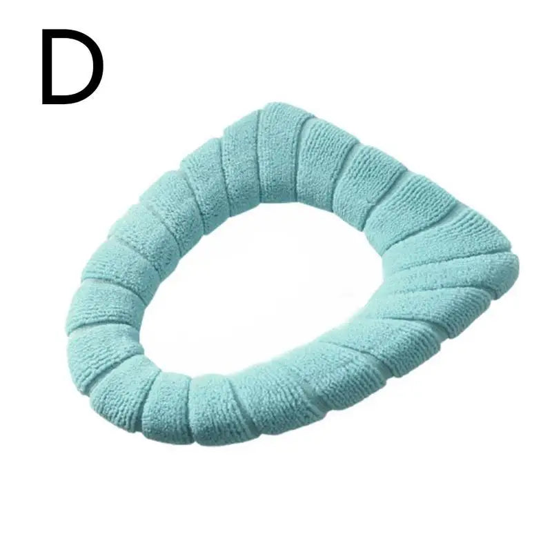 Housse Siège Toilette Hiver Tricot Doux — Lavable Forme O 37x44cm Salle Bain