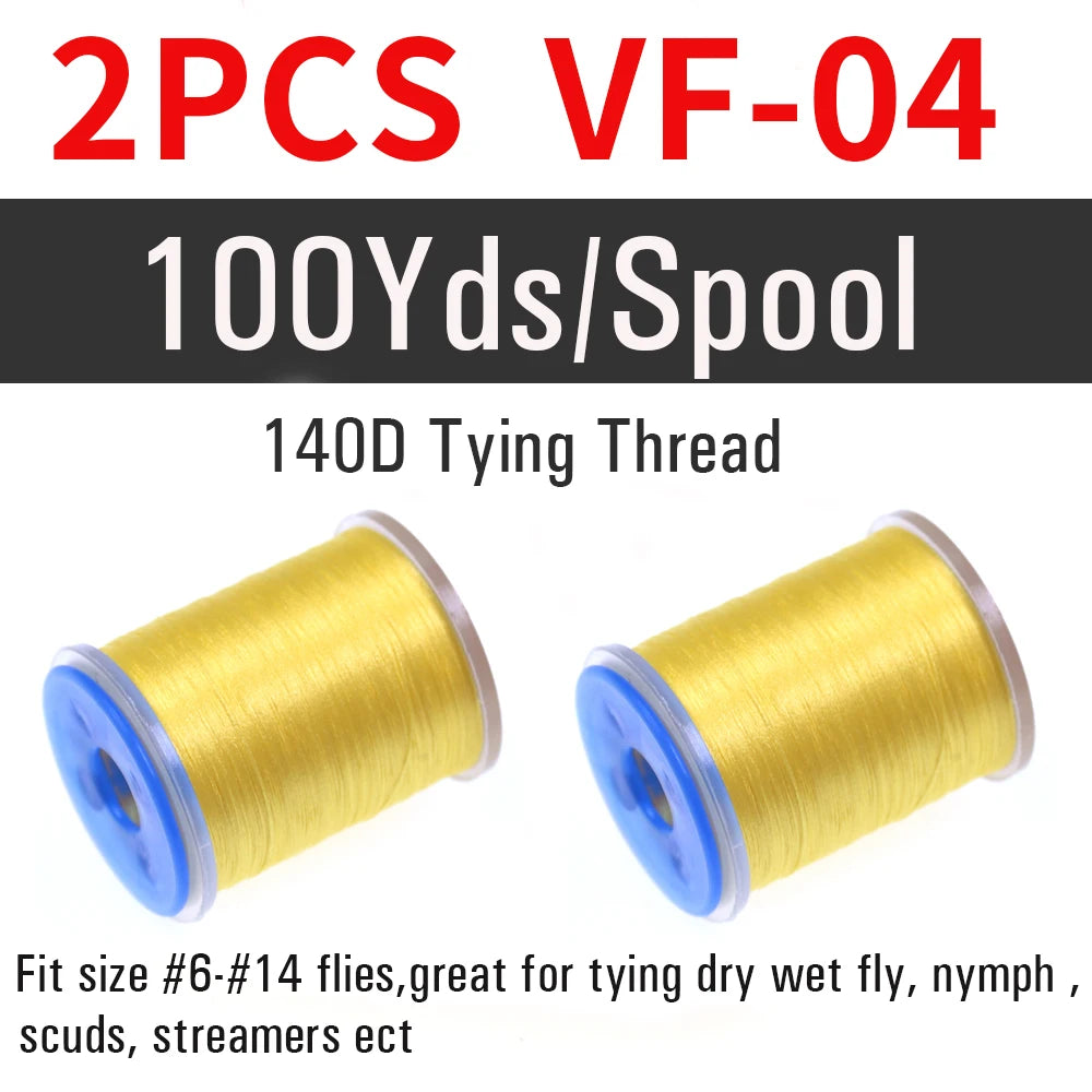 2 pièces de fil à nouer pour la pêche à la mouche 140D # 6~ # 14 Nymphes sèches et humides, Matériel de montage de mouches streamer, Fil, Fixateur de bobine, Outil de montage de mouches