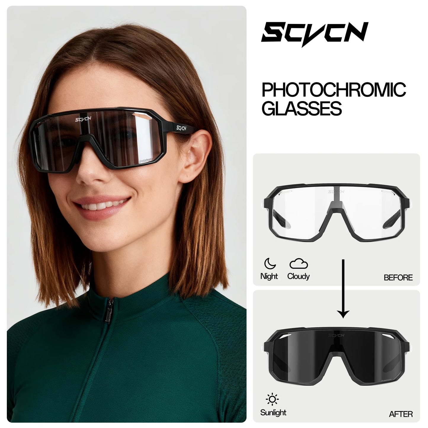 Lunettes de Cyclisme VTT UV400 — Course Conduite Sports Extérieur Homme Femme