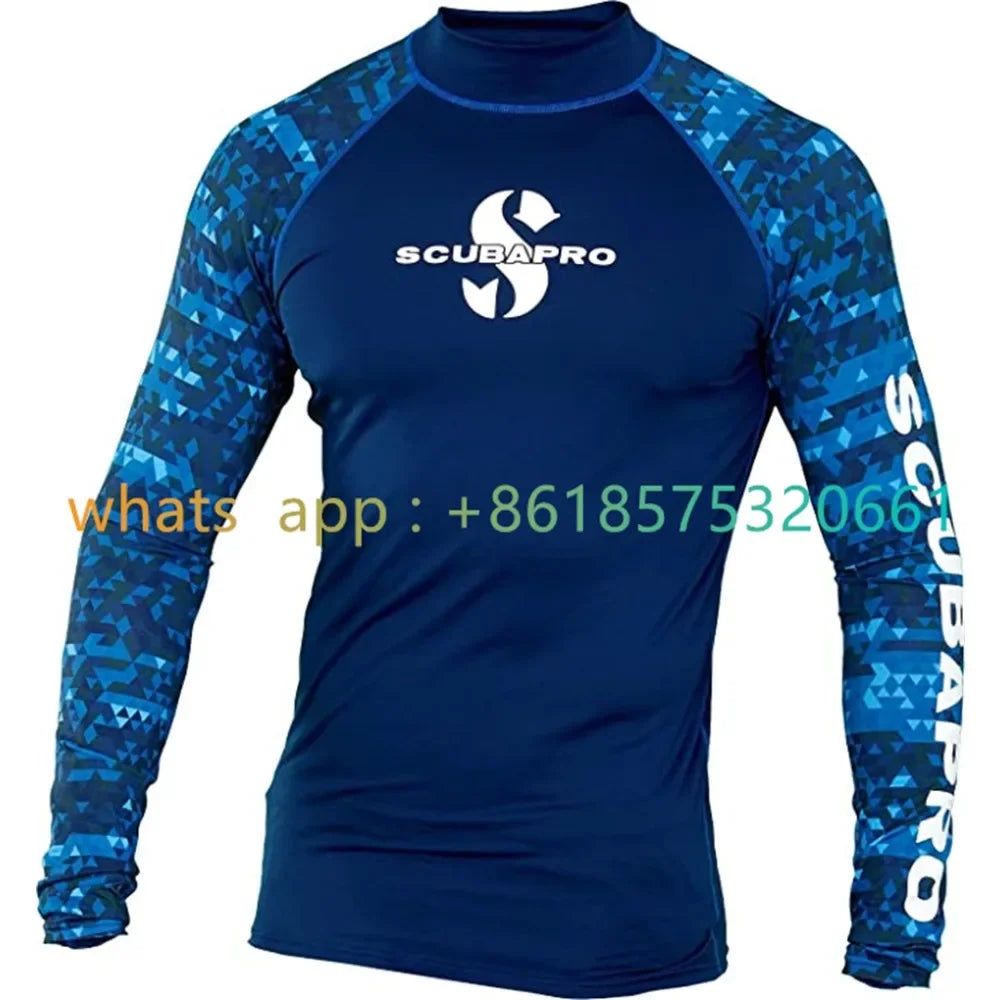 Men's Surf Wetsuit, UV Sun Protection, Long Sleeve Diving Suits, Quick Dry, Tight Sportswear for Swimming, Rash Guard