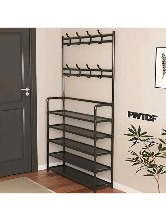 Plantillas y soportes de almacenamiento para zapatos, perchero portátil reforzado de 5 niveles totalmente nuevo con estantes - sala de estar multifuncional, baño
