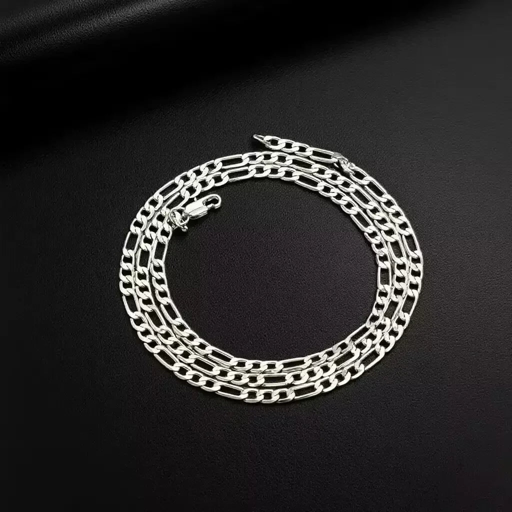 Fino Noble recién llegado 925 plata 4MM cadena para hombres mujeres pulsera collar conjunto de joyas señora regalos de Navidad dijes de boda