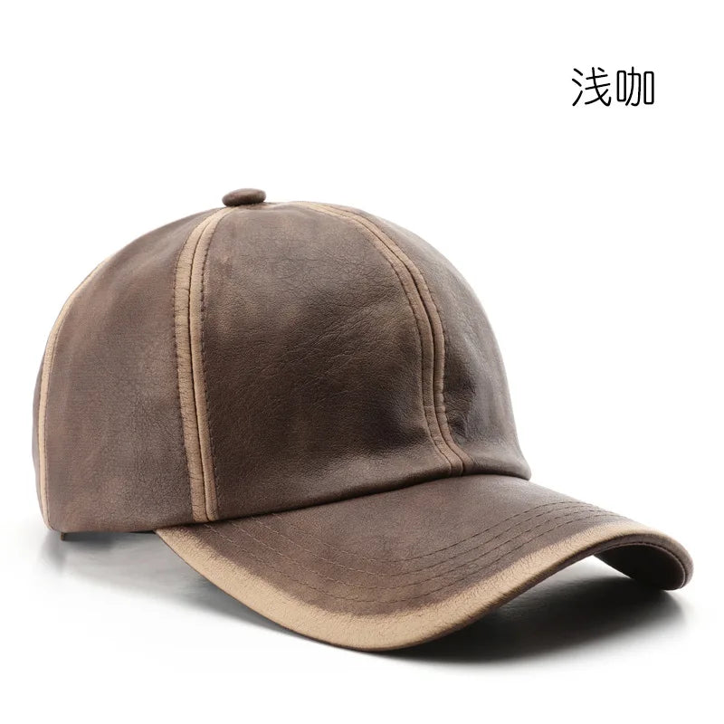 Casquette de baseball en cuir pour hommes et femmes — snapback, street, hip hop, trucker, hiver