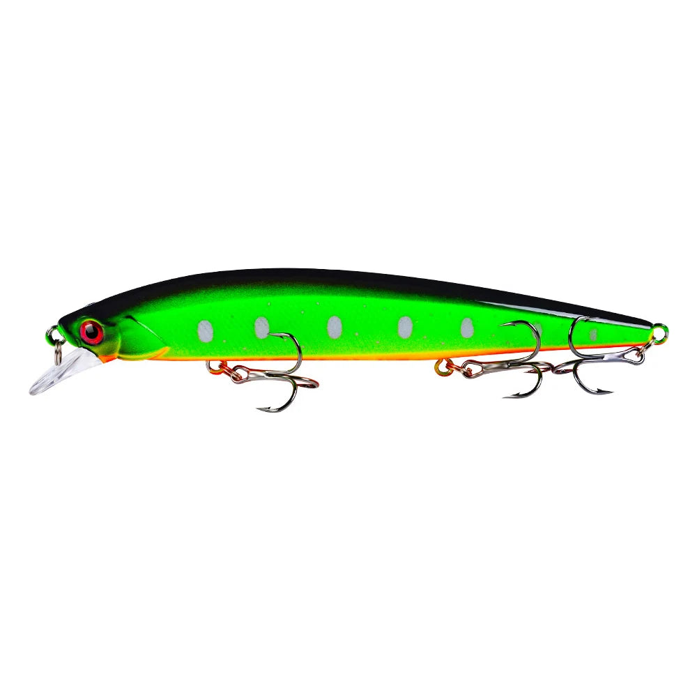 1 pièces leurre de pêche Wobbler réaliste yeux 3D 14 cm/18.5g vairon appât dur artificiel matériel de pêche leurre flottant avec 6 #   Crochets