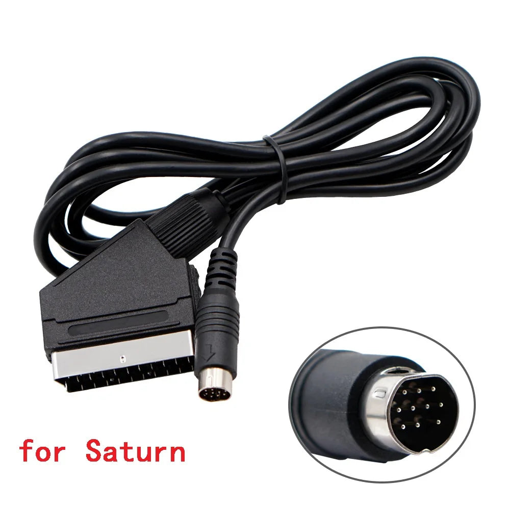 Câble péritel RGB de 1.8m pour PS2/PS1/PS3/SEGA Mega Drive1/MD2/DC Dreamcast/Saturn/XBOX/XBOX 360, Consoels de jeux vidéo rétro
