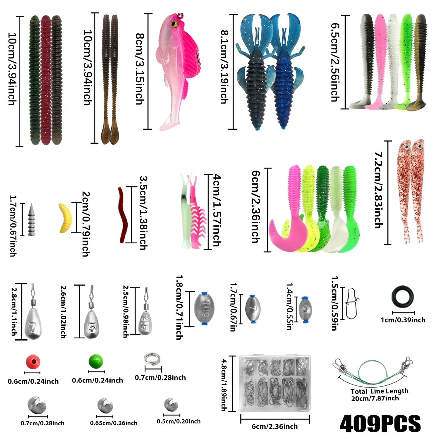 Kit de leurres de pêche pour truite, brochet, basse, multi-leurre, ensemble de matériel superposé, équipement professionnel, 83/133/193/239/409 pièces