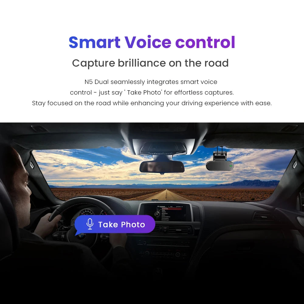 DDPAI Dash Cam N5 doble frontal y trasera 4K resolución Ultra HD cámara de salpicadero NightVIS ADAS GPS grabación automática