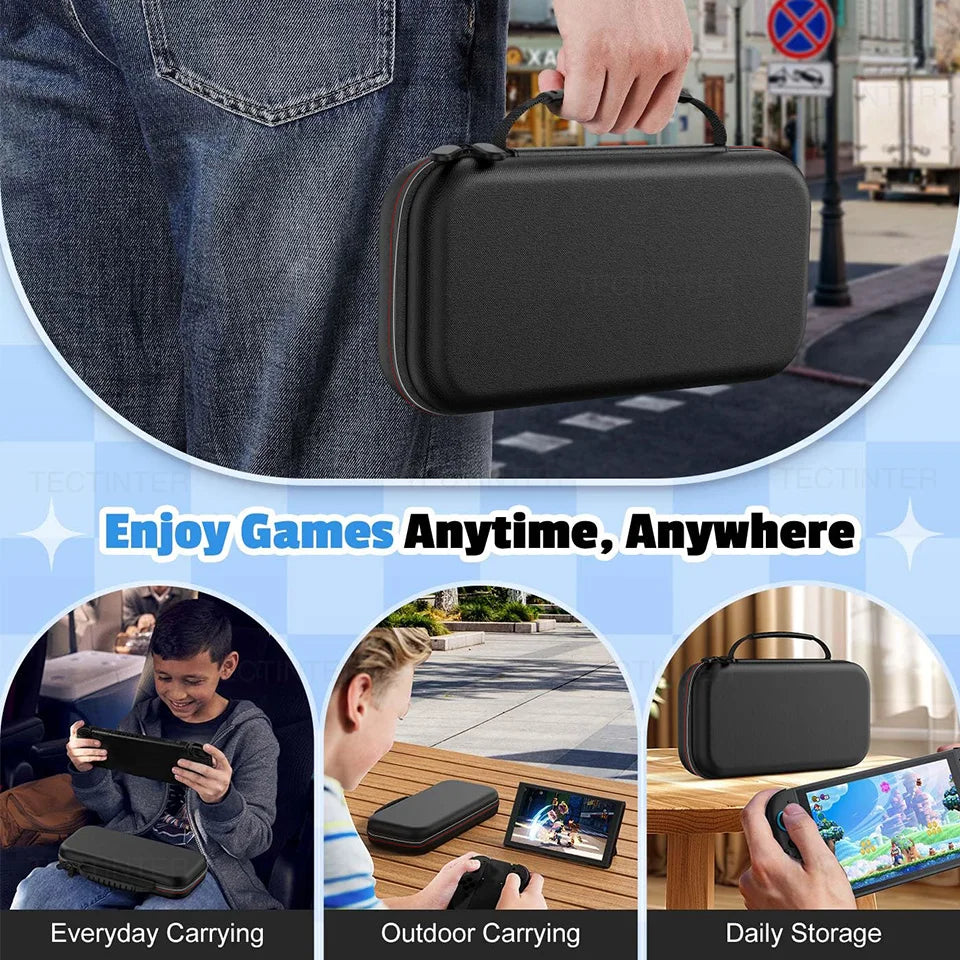 Estuche de viaje para NS Switch 2/original/OLED, accesorios de juego, bolsas portátiles de almacenamiento a prueba de golpes para NS2 con ranuras para tarjetas de juego
