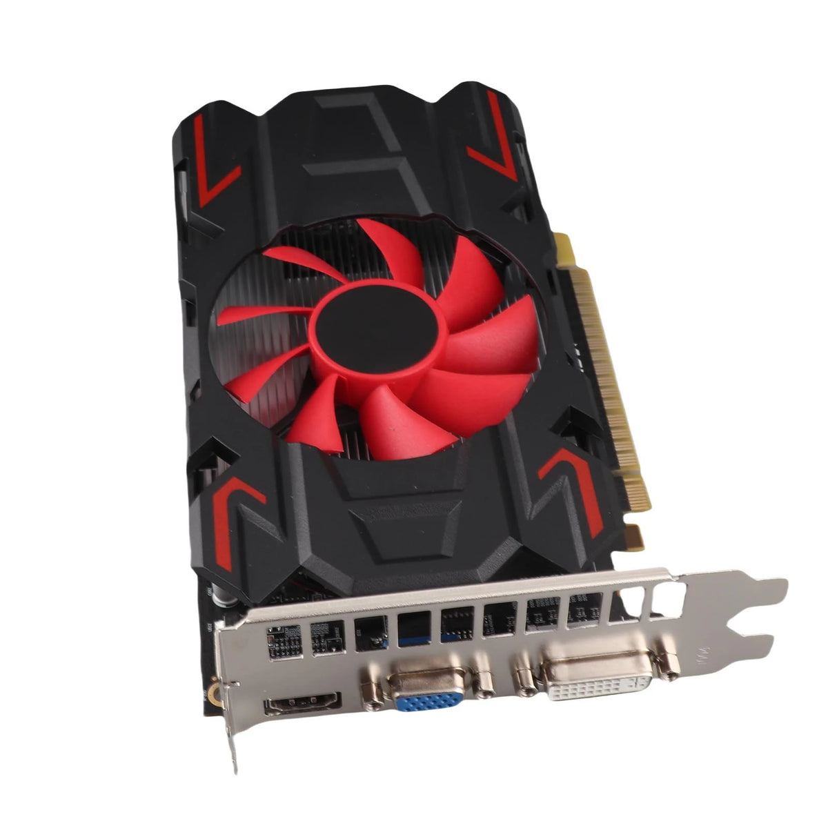 Carte graphique HD7670 4 Go DDR5 128 bits avec ventilateur de refroidissement, prise en charge 2560x1600, interface multimédia HD, carte graphique de jeu DVI VGA