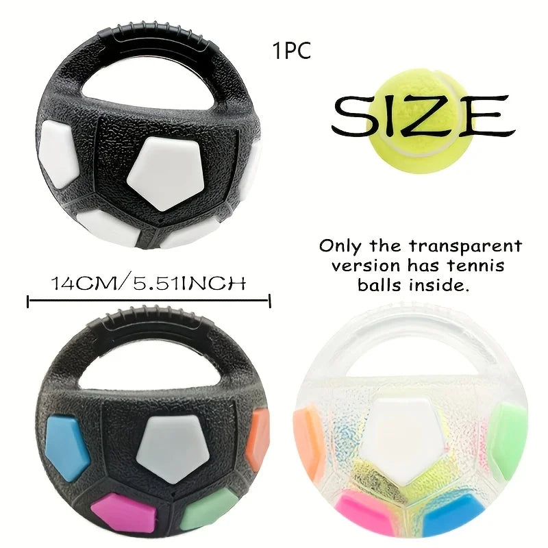 Jouet Chien Ballon de Football Vocal TPR — Poignée de Lancer, Interactif & Durable