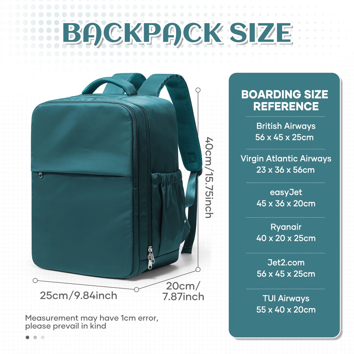 Sac à Dos Voyage Cabine 40x30x20 — Résistant À l’Eau Grande Capacité Ordinateur