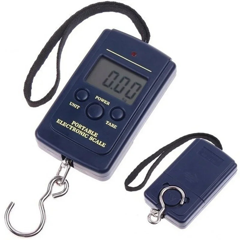 FLYSAND 110lb/50kg Balance électronique rétro-éclairé écran LCD avec ruban à mesurer Balance numérique pêche crochet suspendu Balance outil