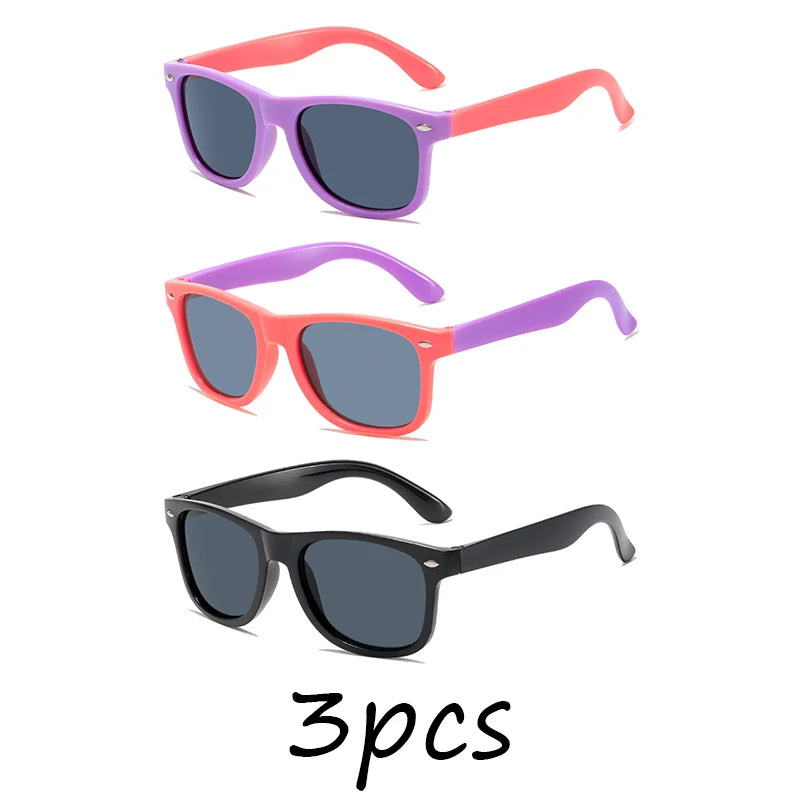 Lunettes de Soleil Enfants Assorties — Pare-Soleil Été Résistant UV Garçon Fille
