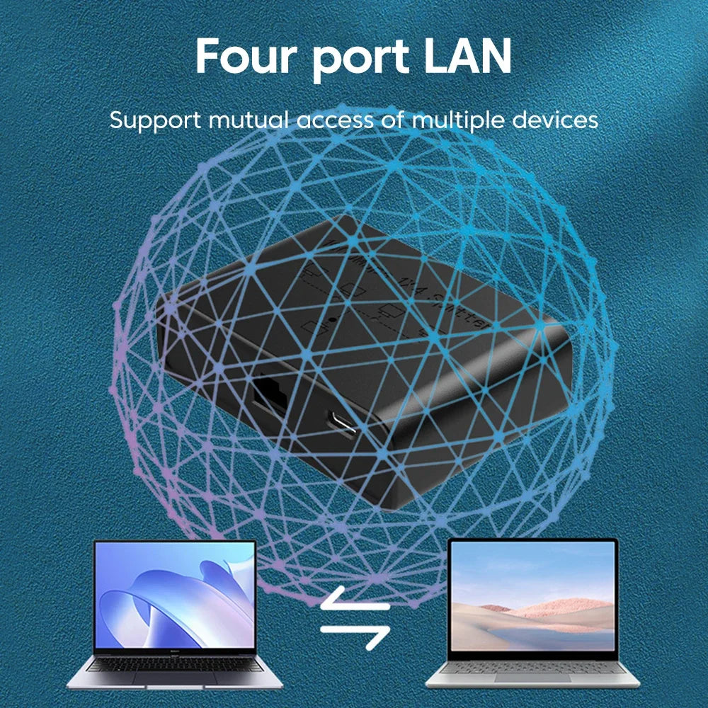 Commutateur réseau Gigabit 5 ports RJ45 — Ethernet, connexion câble, séparateur, extenseur