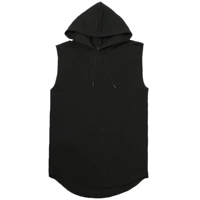 Brand New 2023 Solid Color Men's Tank Tops Sleeveless Vest T-Shirts for Men Hooded Men's Vests Tops Hip Hop Men's Tank Top T-Shirt
