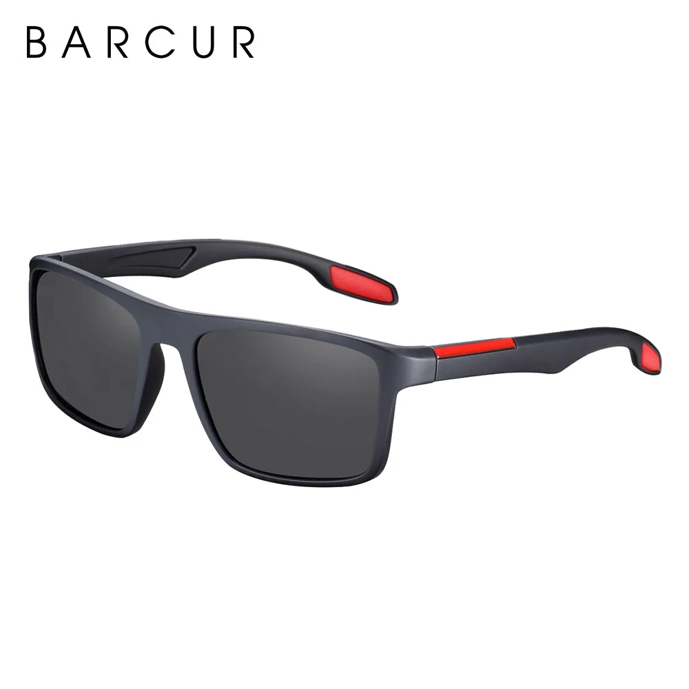 BARCUR Gafas de sol polarizadas para hombre, TR90 ultraligeras, vintage, para mujer, gafas de sol cuadradas, oculos, lunette de soleil femme