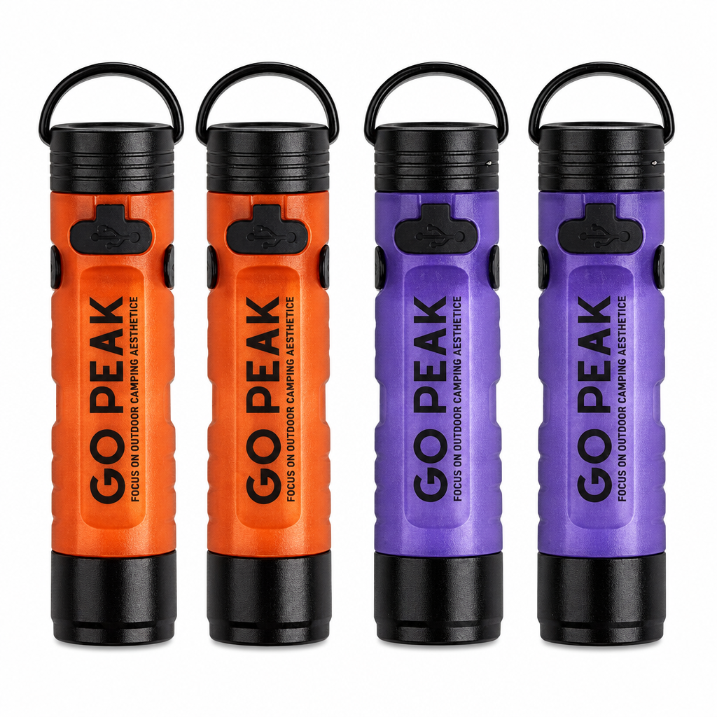 Lot de deux lampes orange et deux violettes