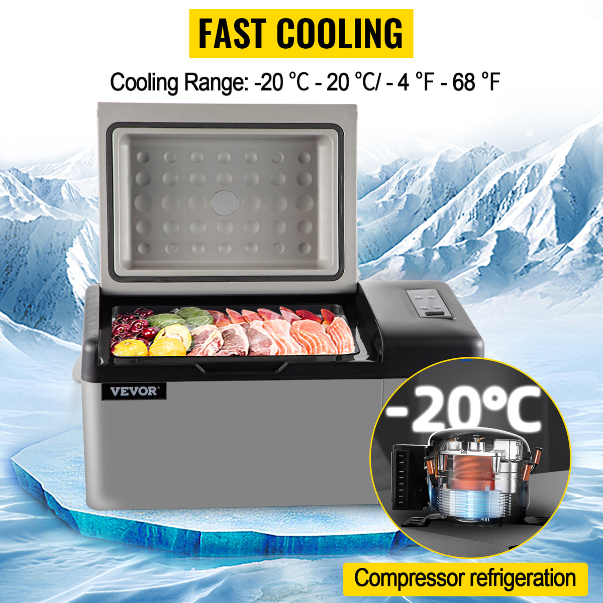 Glacière Électrique Voiture 15/20 L — Compresseur Portable, Contrôle App, Camping & Voyage