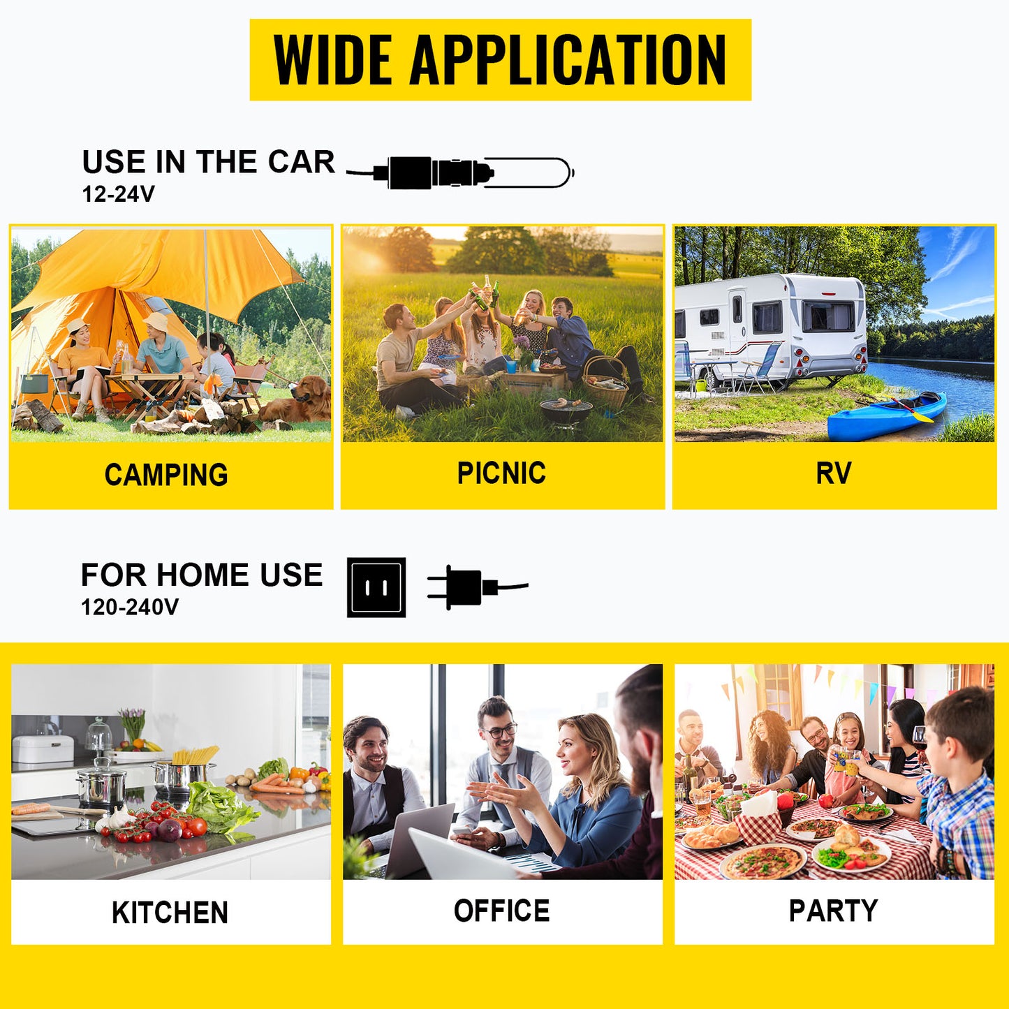 Glacière électrique portable 30/40/50L — 12V/24V/220V, mini frigo, voiture, camping, pique-nique